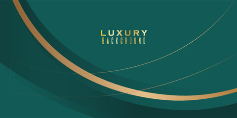 Luxurious design with a rich emerald green background and elegant golden wavy accents. emerald with gold luxry premium baground . vector