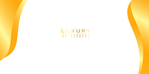 Yellow Gold luxury silk bg with golden curve line decoration. Premium wave fabric flow. Vector illustration