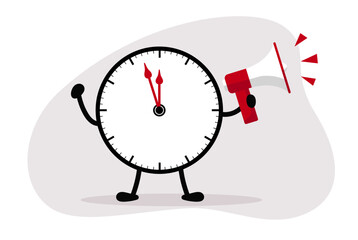 Deadline Alert by a Clock Announcer