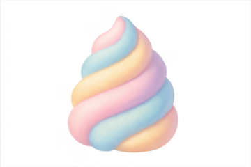 Rainbow pastel sweet swirl marshmallow dessert illustration