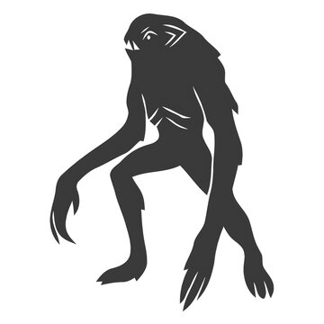 Spooky silhouette of a monstrous creature with claws for horror and fantasy designs