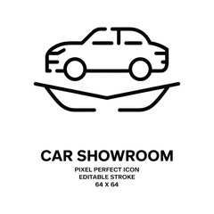Modern car showroom icon with sleek vehicle design