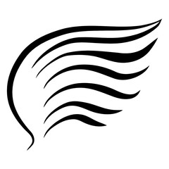 Obraz premium Abstract black wing graphic, flowing lines, minimalist design element, vector art