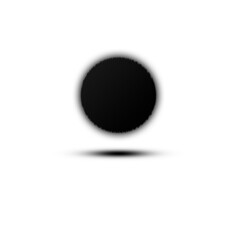 Simple dark gray circle with a drop shadow on transparent background
