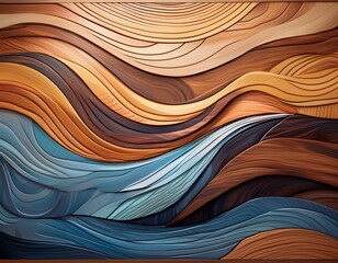 abstract wooden wall art serene waves of color and texture