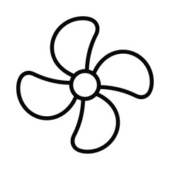 Simple fan icon in black line art style on white