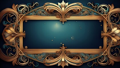 ornate vintage decorative frame with intricate details and gold accents