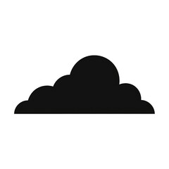 Solid black cloud silhouette icon, weather forecast and sky symbol for web and app interface design