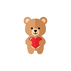 A teddy bear holding a heart