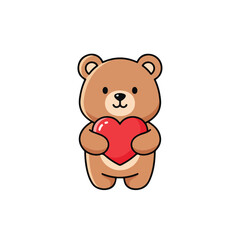 A teddy bear holding a heart