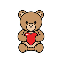 A teddy bear holding a heart