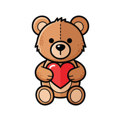 A teddy bear holding a heart