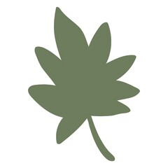 Simple Green Leaf Illustration for Nature, Foliage, and Environmental Conservation Concepts