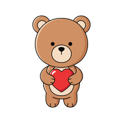 A teddy bear holding a heart