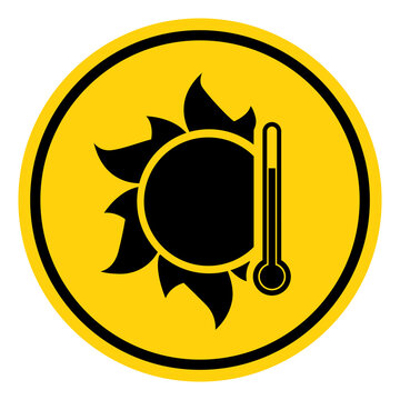 Heat Stress Hazard Symbol Sign,Vector Illustration, Isolated On White Background Label.EPS10