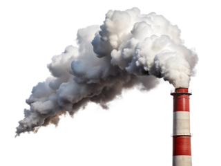  smoke from chimney isolated on white background, PNG. AI Generated