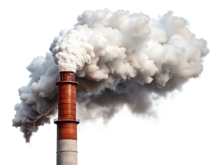  smoke from chimney isolated on white background, PNG. AI Generated