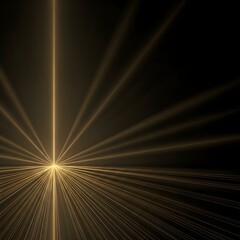 Golden light rays radiating from center on black background