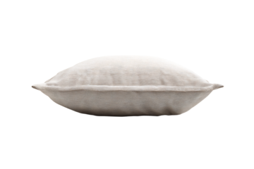 Minimalist Beige Pillow on White Background