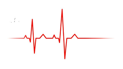 Ecg heartbeat pattern isolated on transparent background for medical use