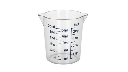 Glass laboratory measuring cylinder isolated on transparent background