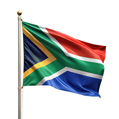 south africa flag isolated on white background, PNG. AI Generated