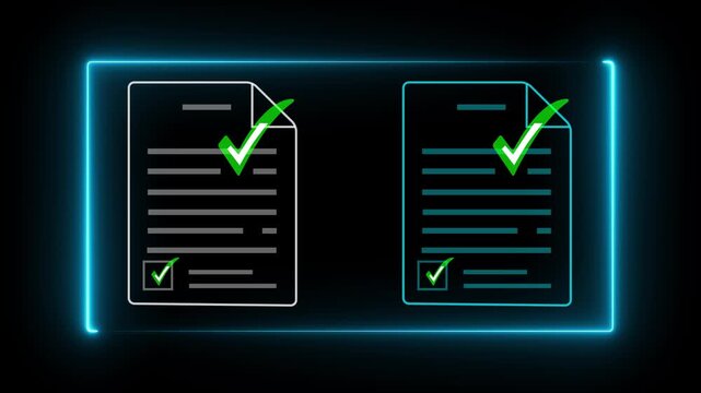 Digital Document Approval: Seamless Workflow Automation with Electronic Signatures and Compliance, Motion graphics of document icon concept.