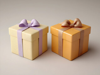 Colorful wrapped gift boxes with glossy ribbons presenting festive mood, symbolizing celebration and marking memorable moments with decorative packaging