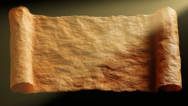 Discover the secrets of the past with an ancient scroll revealing forgotten stories in a soft light.
