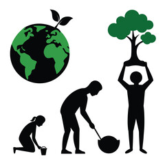 golf player silhouette vector illustration