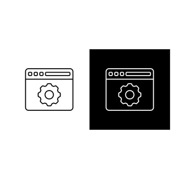 Web Services  icon black and white outline.