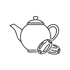 Obraz premium Ramadhan Tea Time with Dates Illustration