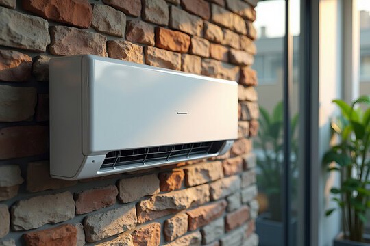 Artistic Display of a Split System Heat Pump and Air Conditioner Unit Demonstrating Innovative Design and Functionality