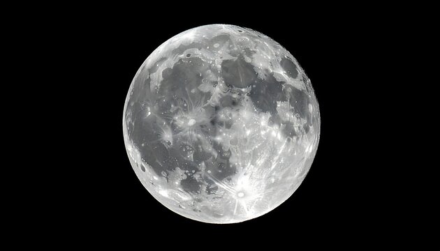 Detailed Full Moon Surface Texture Against a Black Sky. - Powered by Adobe