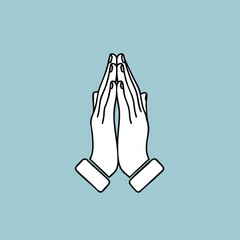 Praying Hands Icon Illustration Representing Ramadhan Spirituality and Faith