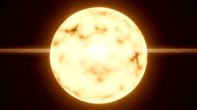 Sun with Solar Flares in Outer Space.