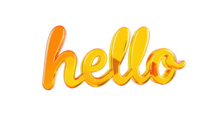 Glossy 3D Hello Text