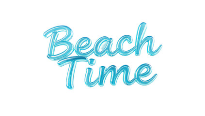 Glossy Beach Time Text Design