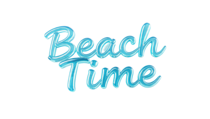 Glossy Beach Time Text Design