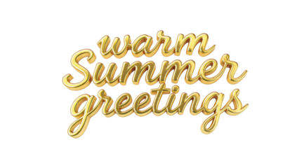 Golden "Warm Summer Greetings" text effect