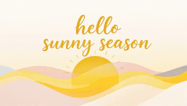 Hello Sunny Season Illustration - Powered by Adobe