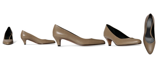 A Set Of Women Stylish high heel stiletto shoe with transparent background, This fashion-forward women&rsquo;s footwear features a pointed toe and ultra-thin heel	