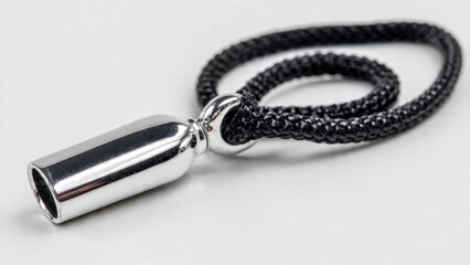 Obraz premium Silver Pendant on Black Cord