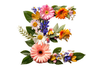 Floral Letter E Decoration