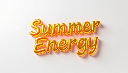 Fototapeta premium Summer Energy Gold Balloon Text