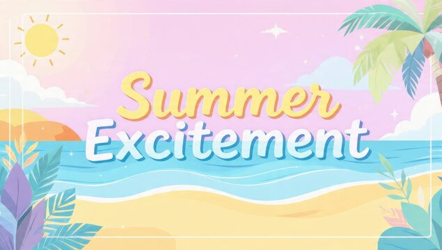 Summer Excitement Beach Background - Powered by Adobe