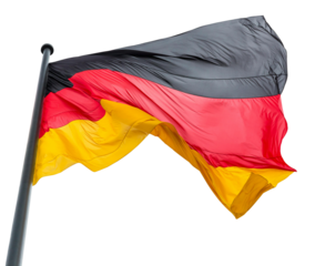 Waving German Flag Isolated on Transparent Background