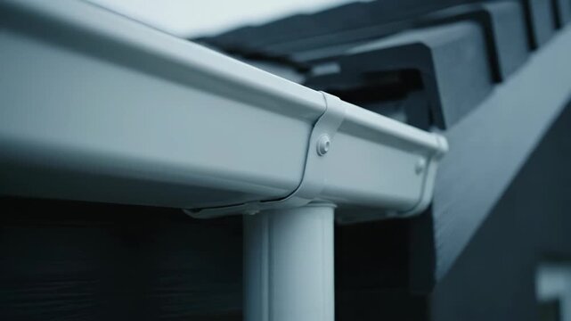 Close-up of the structural supports and brackets of a modern deck or platform
