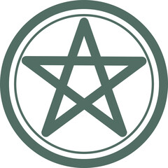 Simple Pentagram Symbol in a Circle