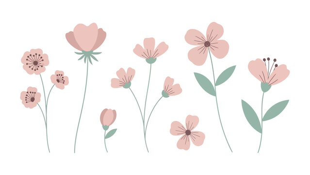Delicate Floral Dance: An array of pastel-hued flowers, their petals gently unfurling, create a harmonious dance across the canvas, showcasing nature's artistry in its most delicate form.